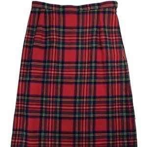 Vintage Moffat Scotland Red Tartan Plaid Pure Wool